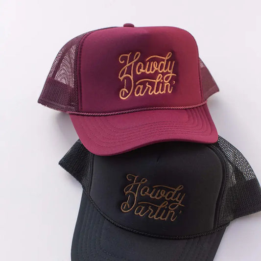 Embroidery Howdy Darling Western Trucker Hat Cap