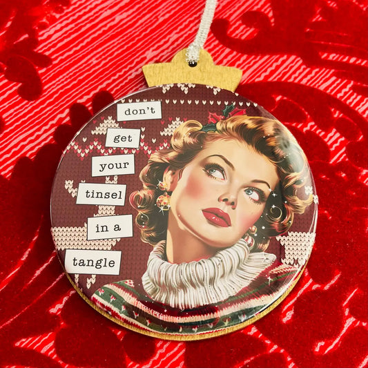 Tinsel in A Tangle Christmas Ornament