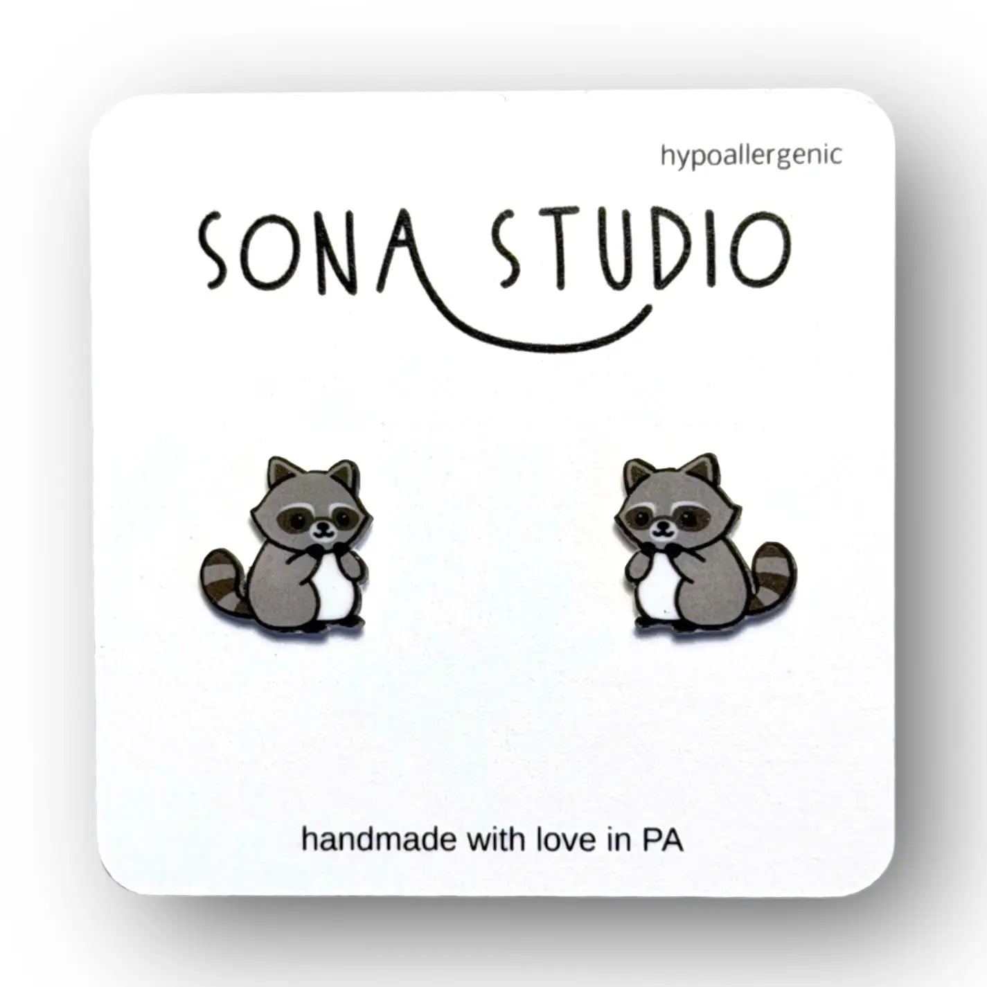 Raccoon Earrings