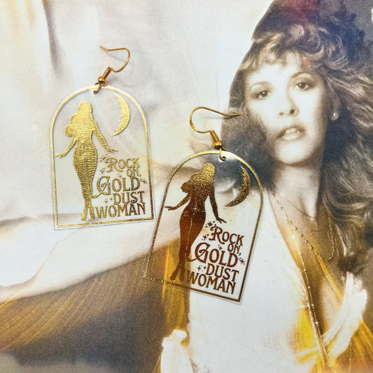 Stevie Nicks Gold Dust Woman Earrings