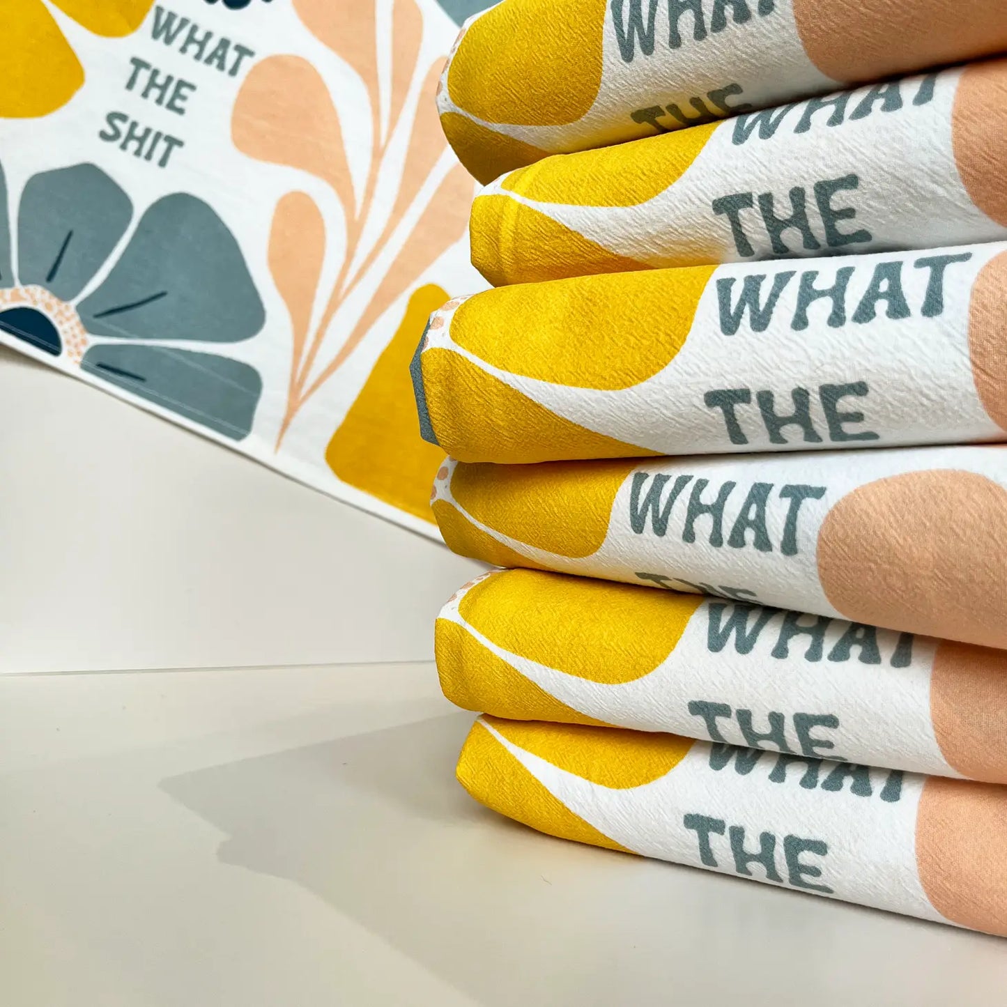 What the Shit Multicolor Flowers Kitchen Towel