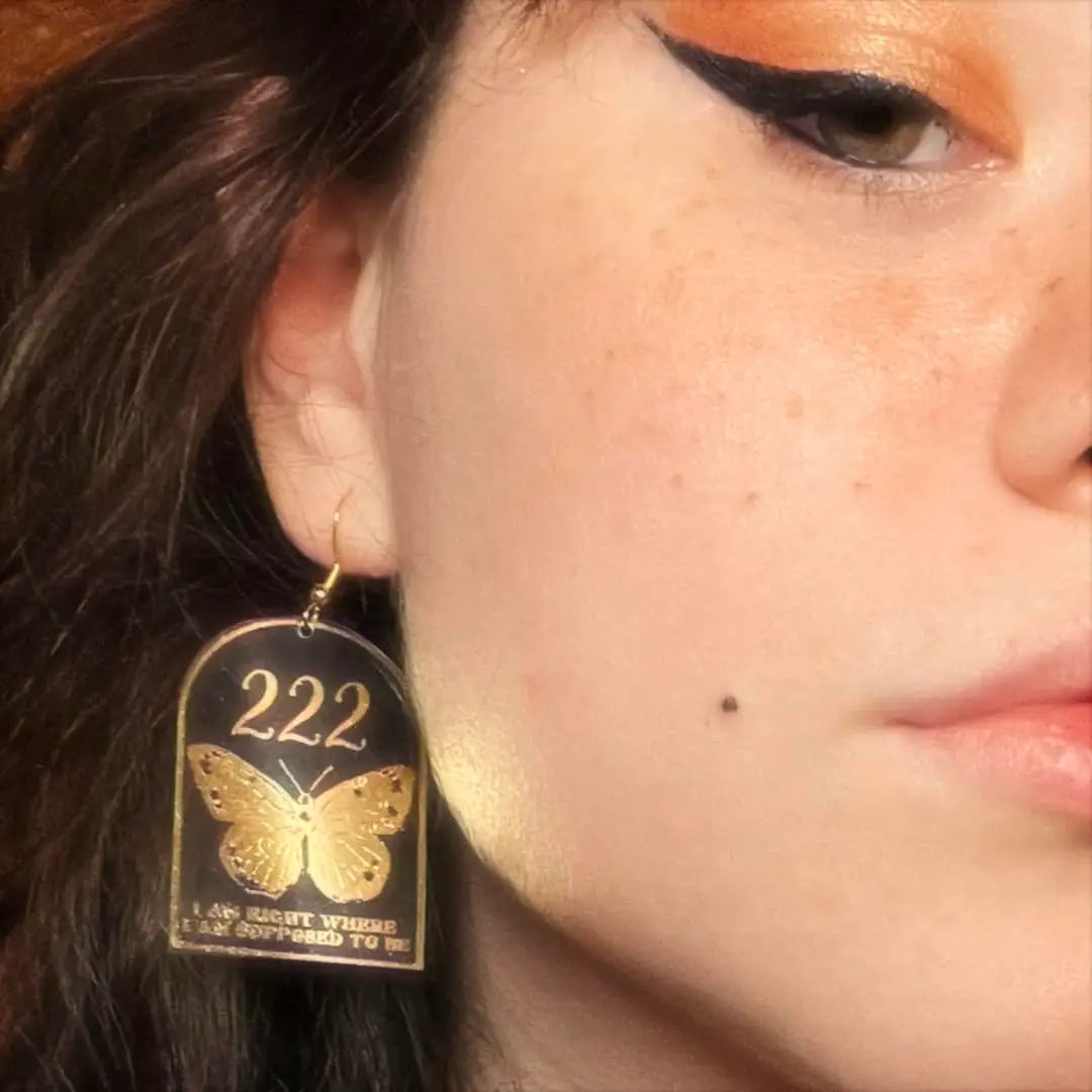 222 Angel Number Affirmation Earrings