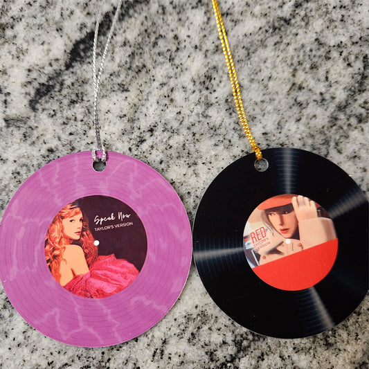 Taylor Swift Inspired "RED" Vinyl Record Illustrated Decoration/Ornament