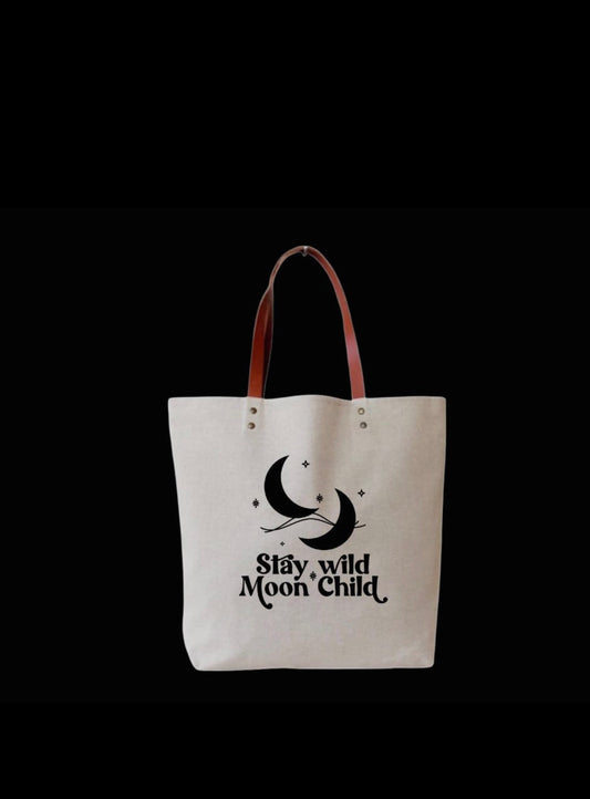 Stay Wild Moon Child Canvas Tote