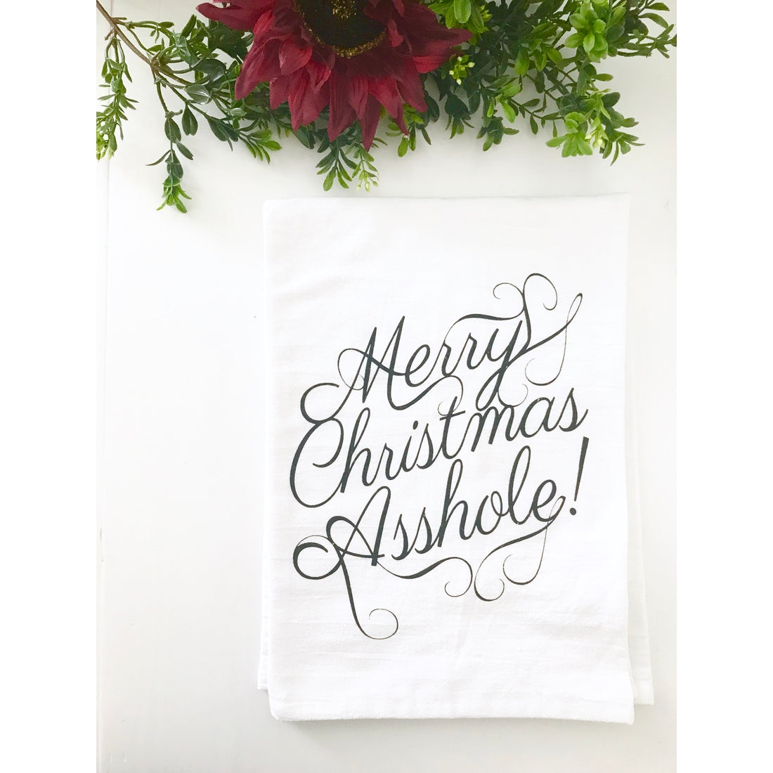 Merry Christmas Assholes Kitchen Towel