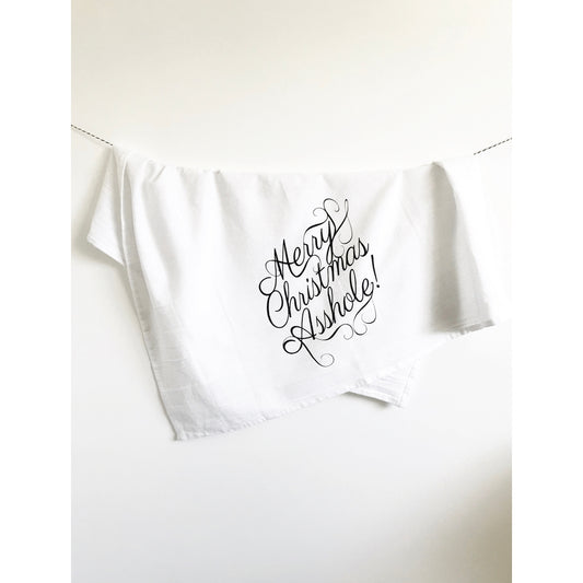 Merry Christmas Assholes Kitchen Towel