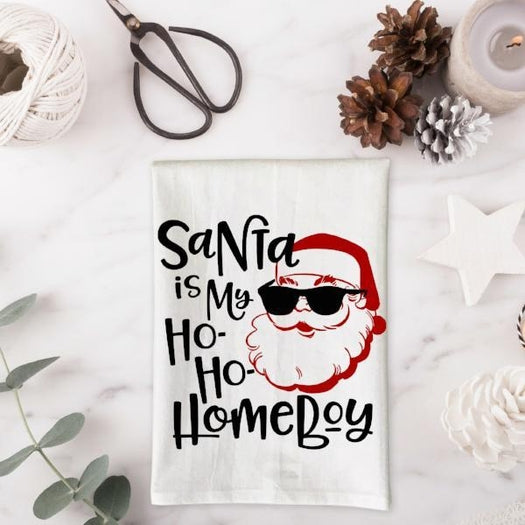 Dabbin' Through the Snow Santa Kitchen Towel