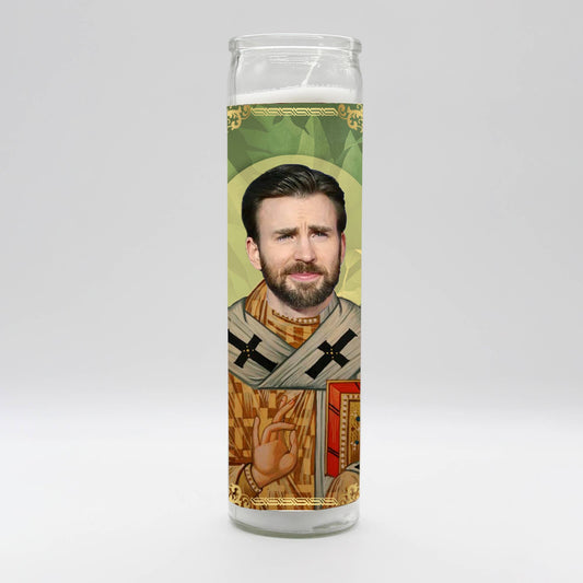 Chris Evans Parody Illustration Saints Candle