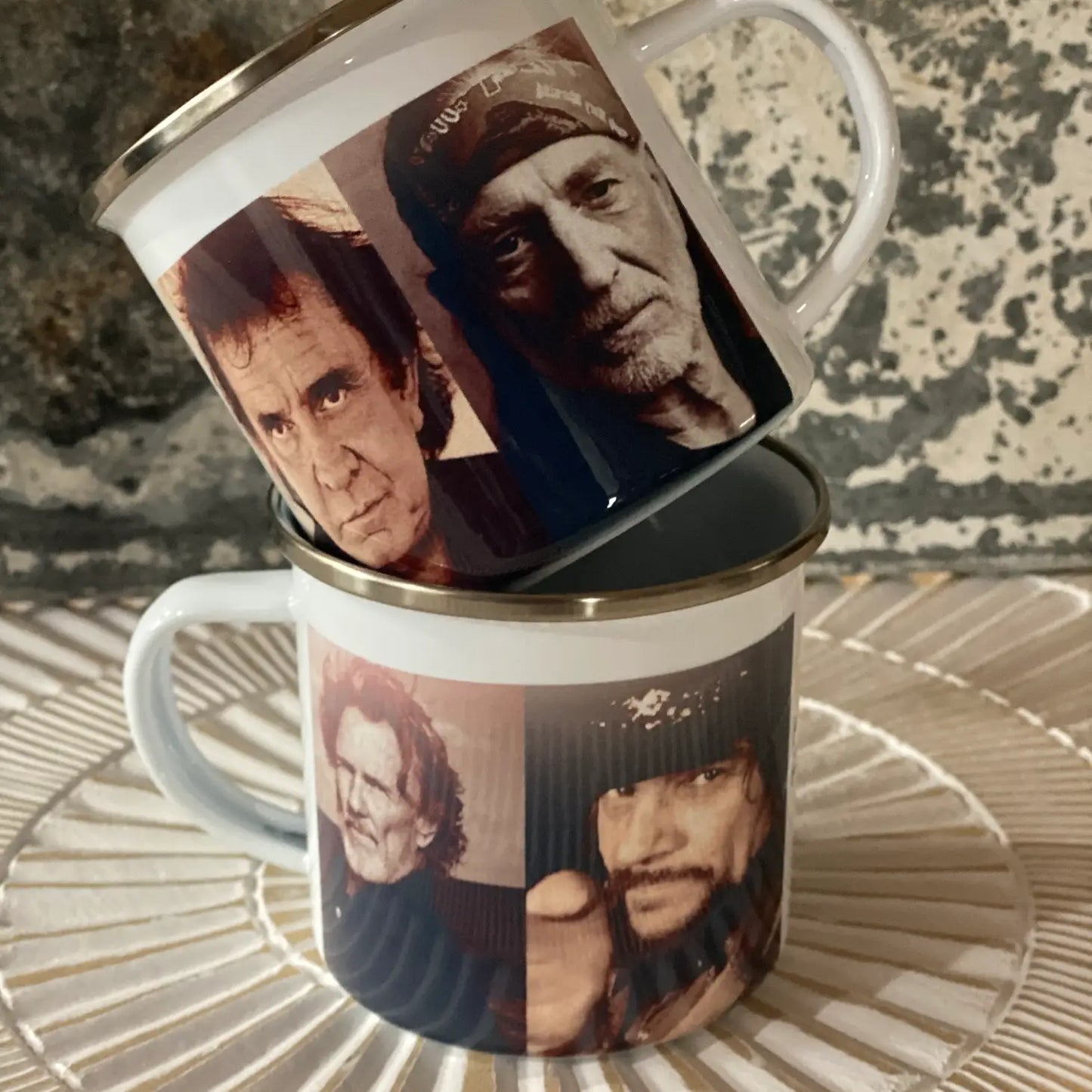 The Highwaymen Metal Mug (Willie, Johnny, Waylon, & Kris)