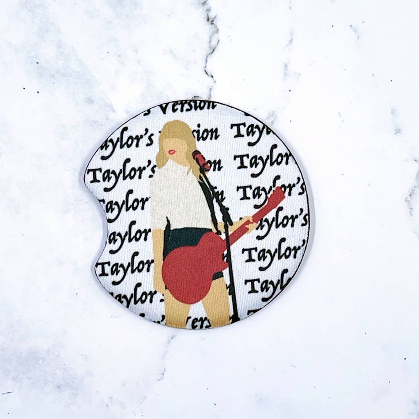 Taylor Swift Car Coasters Red Electric Guitar