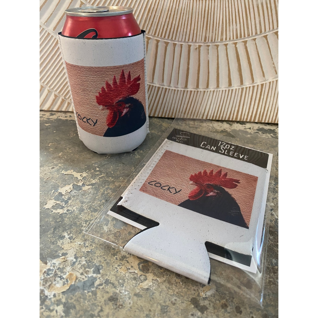 "Cocky" Rooster Neoprene Can Sleeve