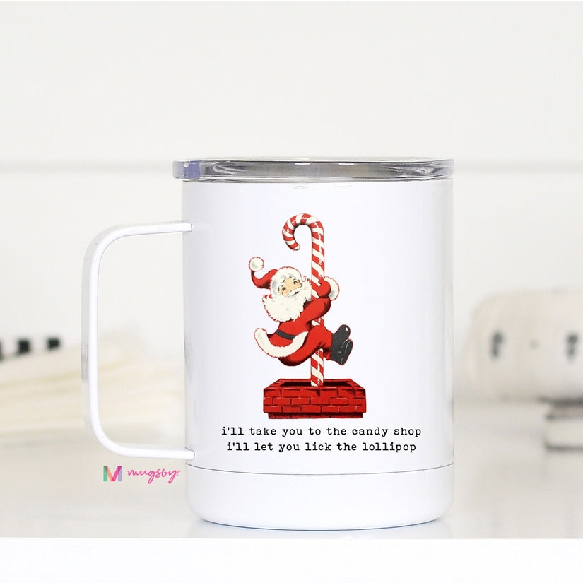 Candy Shop Santa Christmas Travel Cup