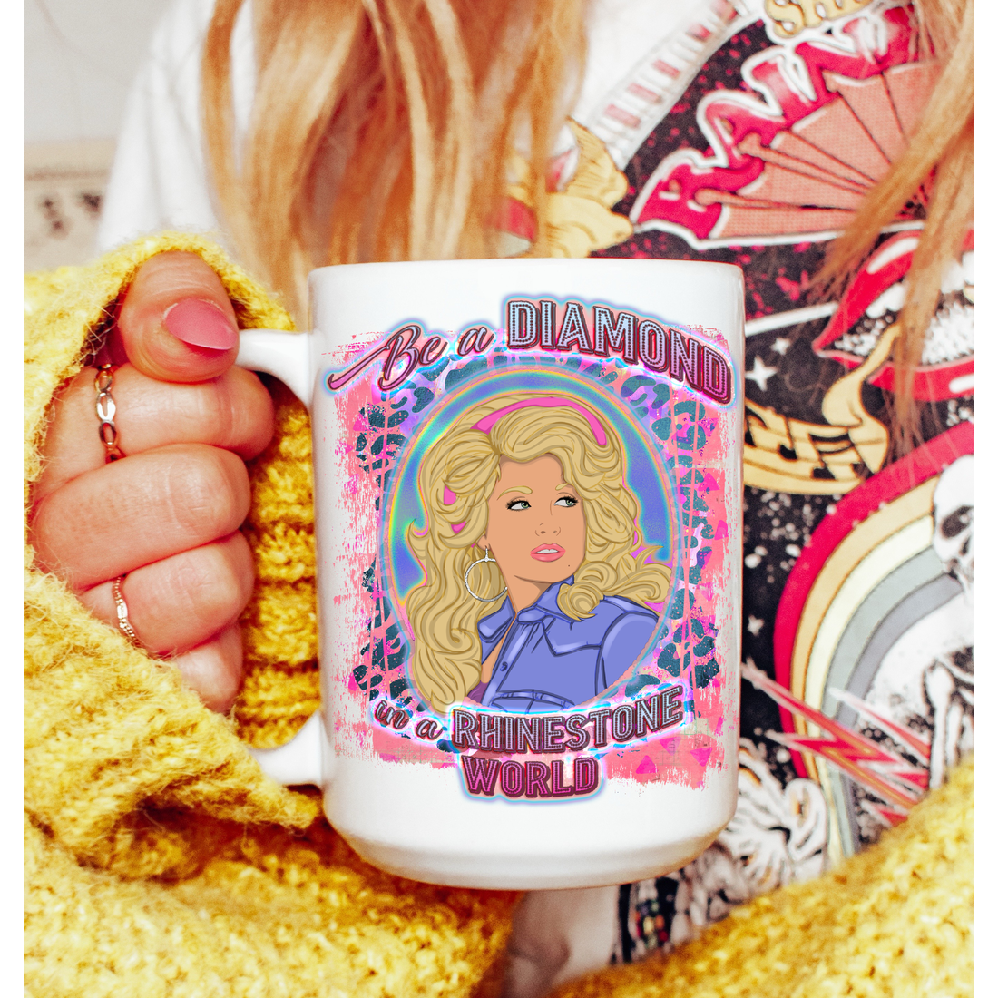 Dolly Be a Diamond in Rhinestone World Coffee Mug