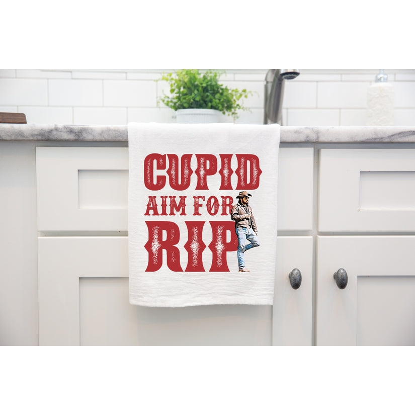 Valentine's Day Cupid aim for RIP Kitchen Towel