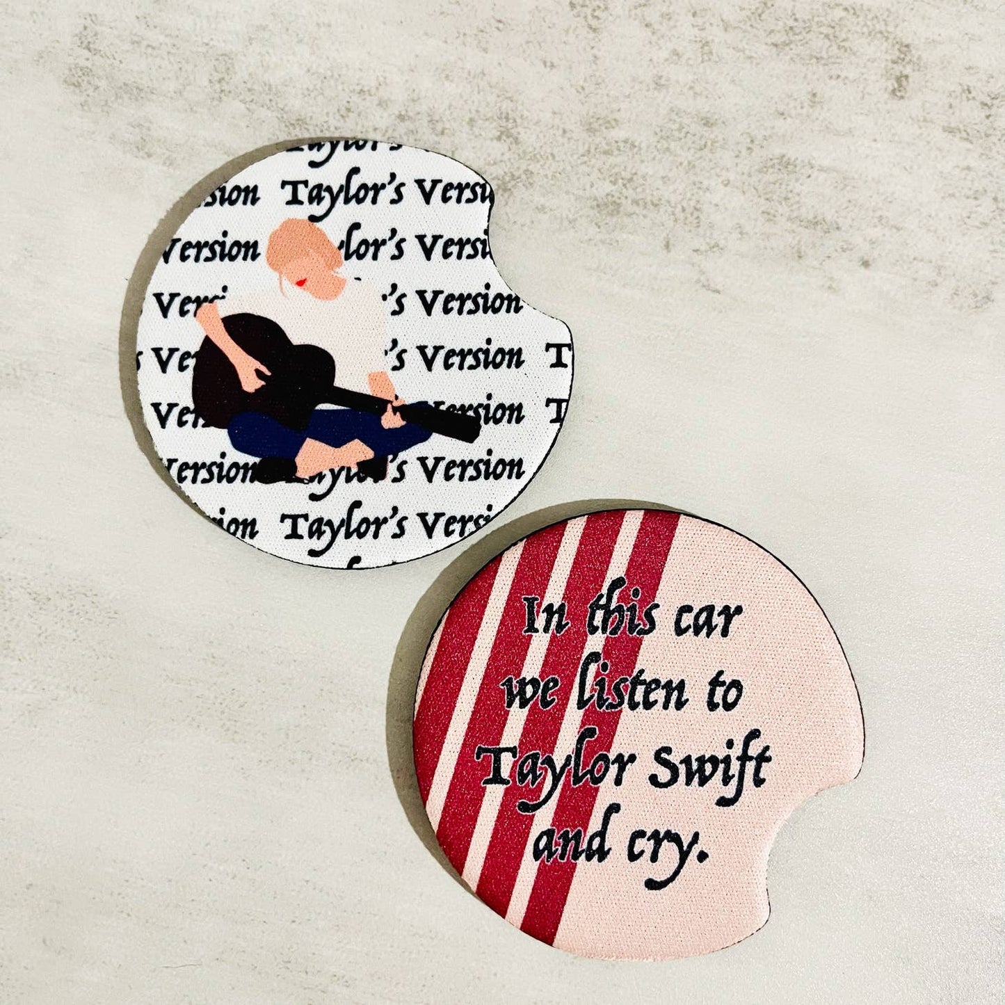 Taylor Red Album Inspired Design Car Coasters