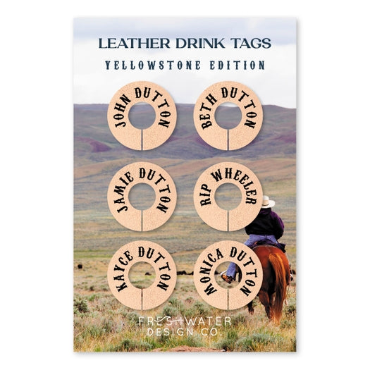 Yellowstone Character Leather Drink Tags