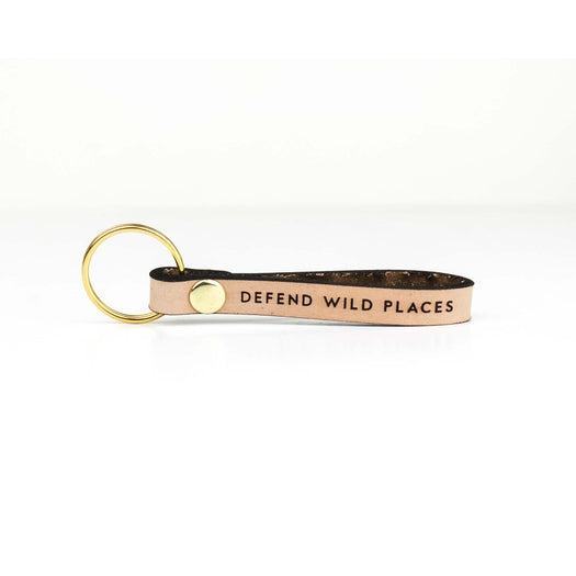 Defend Wild Places Leather Loop Keychain
