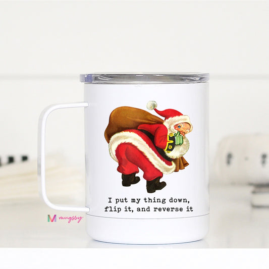 Flip it and Reverse It Santa Christmas Travel Cup