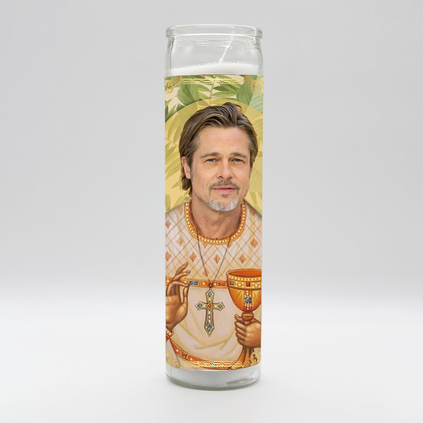 Brad Pitt Parody Illustration Saints Candle