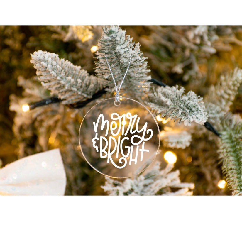 Merry & Bright Acrylic Ornament