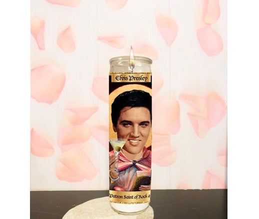 Elvis Parody Illustration Saint Candle