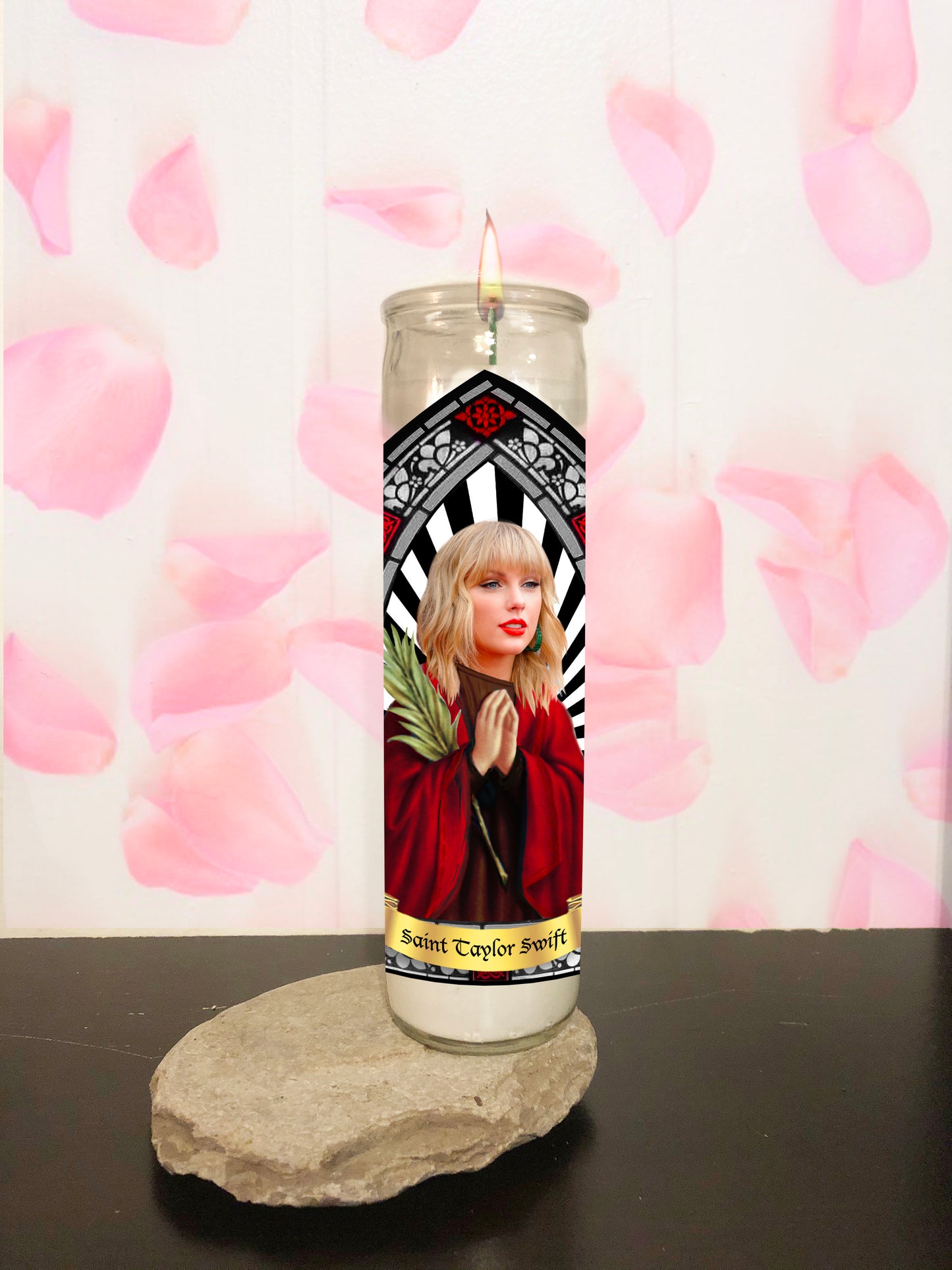 Taylor Swift "Red" Parody Illustration Saint Candle