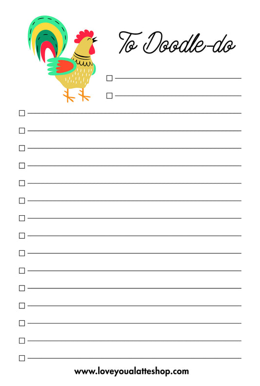 Cock-To Doodle To Do List Notepad