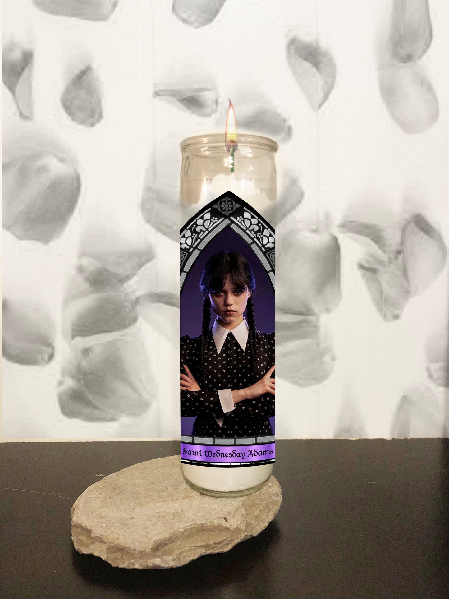 Wednesday Addams Parody Illustration Saint Candle