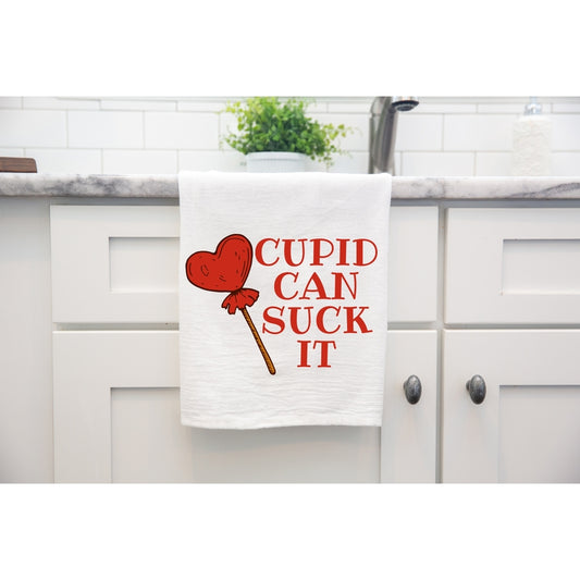 Valentine's Day Cupid Can Suck It Kitchen Towel