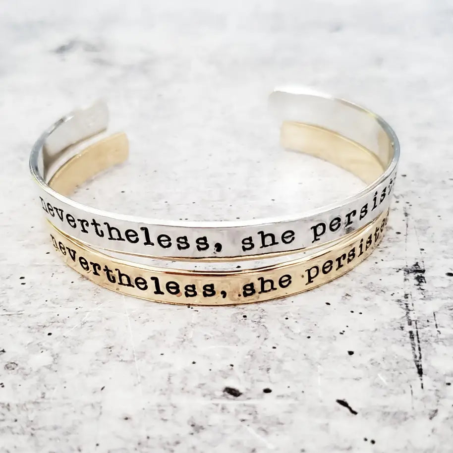 Never The Less, She Persisted Adjustable Stacking Cuff Bracelet