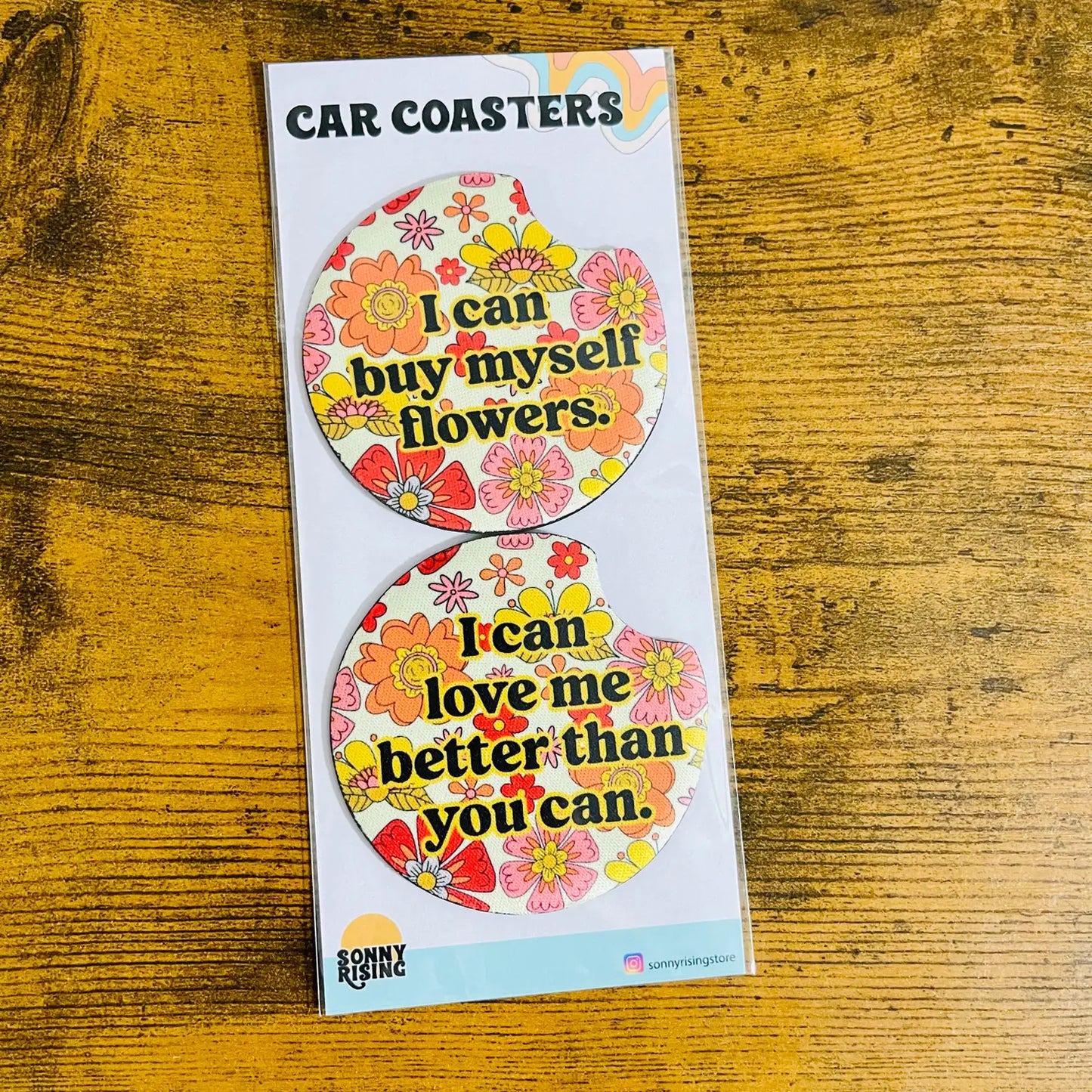 Miley "I Can Buy Myself Flowers" 2 Car Coasters