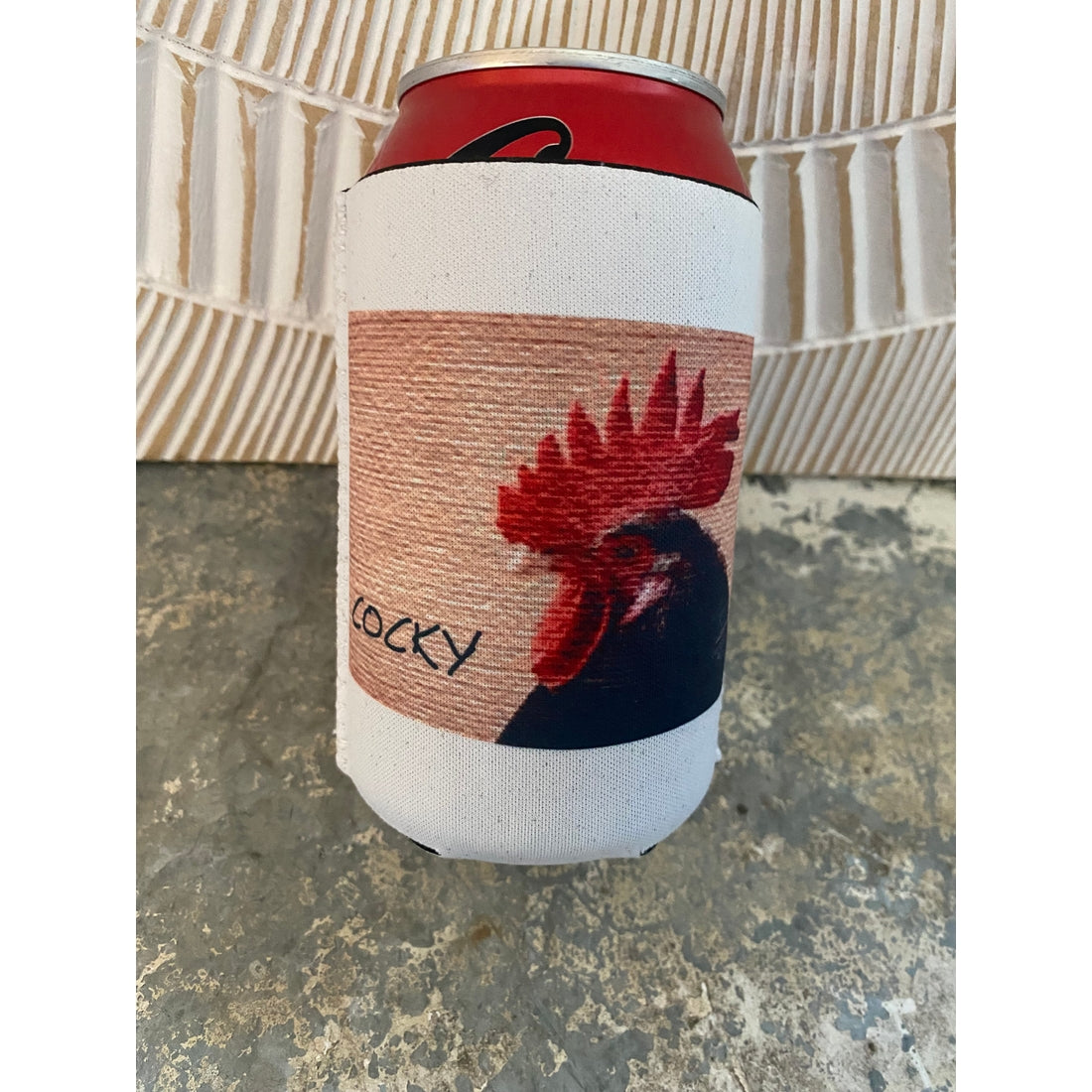 "Cocky" Rooster Neoprene Can Sleeve