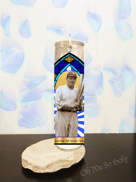 Babe Ruth Parody Illustration Saint Candle