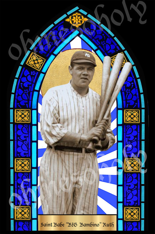 Babe Ruth Parody Illustration Saint Candle