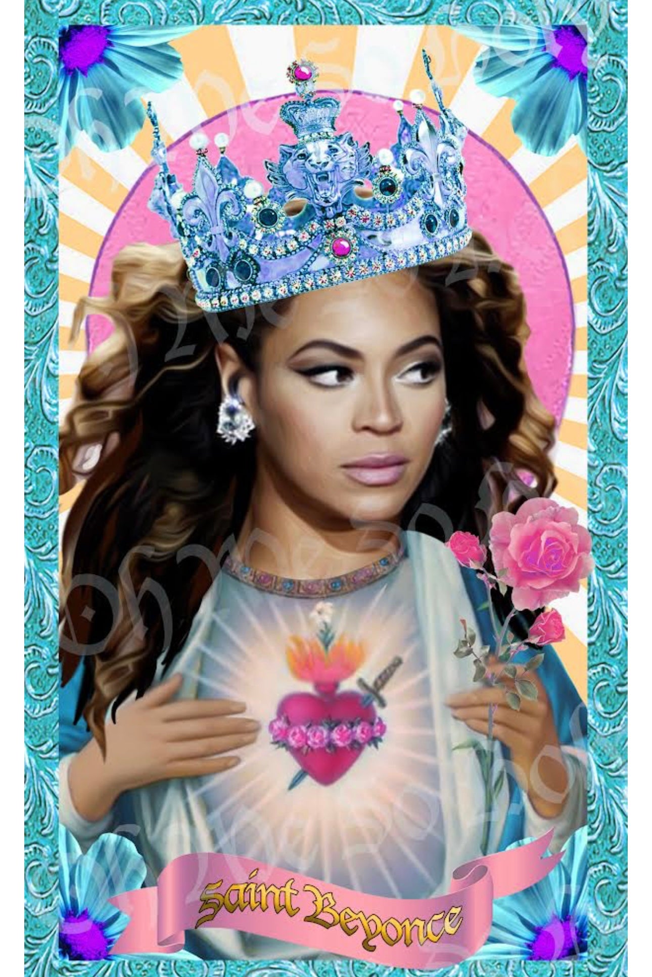 Beyonce Parody Illustration Saint Candle – Sage & Vibe